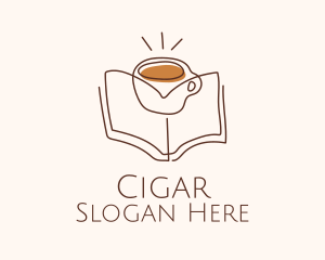 Coffee Library Book logo design