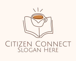 Coffee Library Book logo design