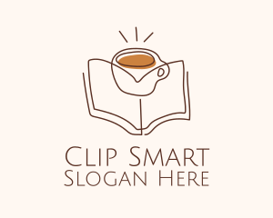 Coffee Library Book logo design