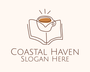 Coffee Library Book logo design