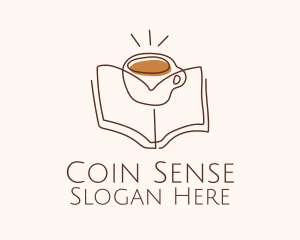 Coffee Library Book logo design