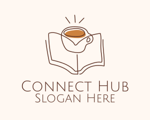 Coffee Library Book logo design