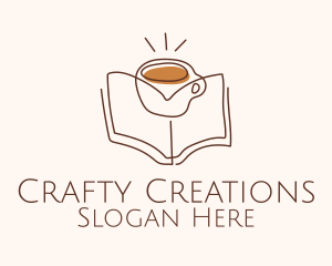 Coffee Library Book logo design