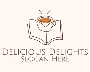 Coffee Library Book logo design