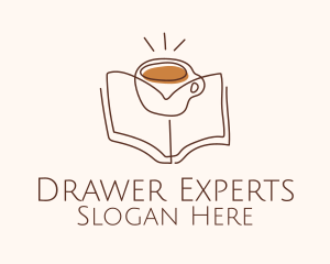 Coffee Library Book logo design