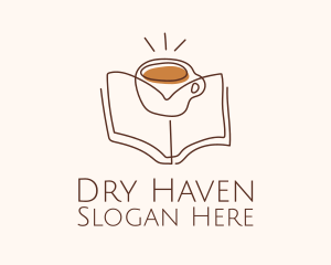 Coffee Library Book logo design