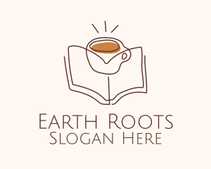 Coffee Library Book logo design