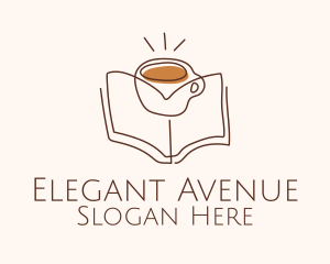 Coffee Library Book logo design