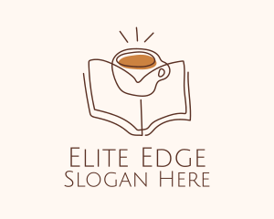 Coffee Library Book logo design