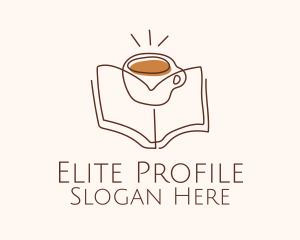 Coffee Library Book logo design