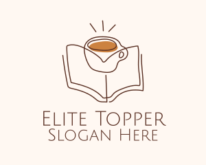 Coffee Library Book logo design