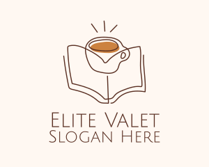 Coffee Library Book logo design