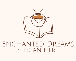 Coffee Library Book logo design