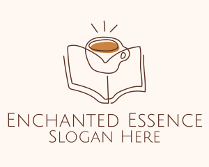 Coffee Library Book logo design