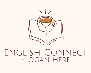 Coffee Library Book logo design