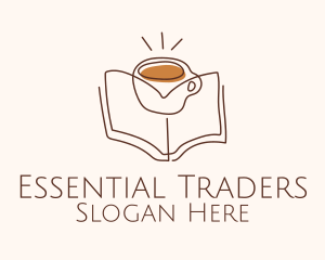 Coffee Library Book logo design