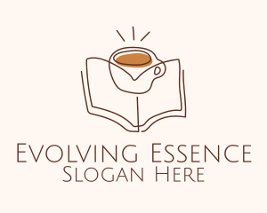 Coffee Library Book logo design