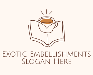 Coffee Library Book logo design