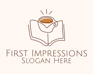 Coffee Library Book logo design