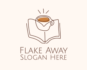 Coffee Library Book logo design