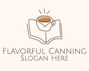 Coffee Library Book logo design