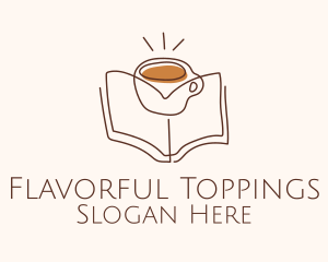 Coffee Library Book logo design