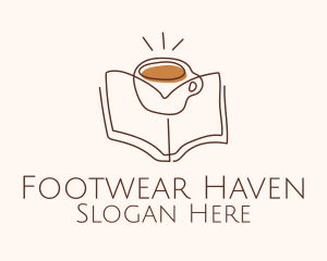 Coffee Library Book logo design