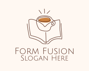 Coffee Library Book logo design