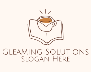 Coffee Library Book logo design