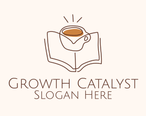 Coffee Library Book logo design