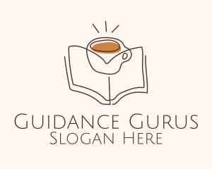 Coffee Library Book logo design