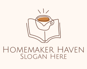 Coffee Library Book logo design