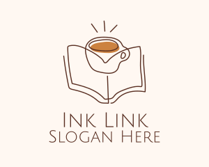 Coffee Library Book logo design