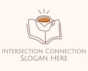 Coffee Library Book logo design