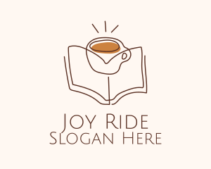 Coffee Library Book logo design