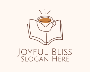 Coffee Library Book logo design