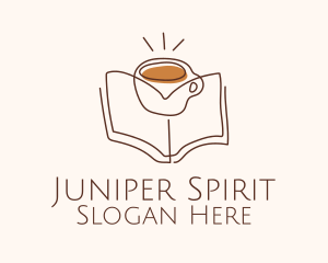 Coffee Library Book logo design