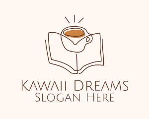 Coffee Library Book logo design