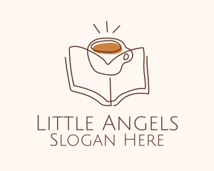 Coffee Library Book logo design