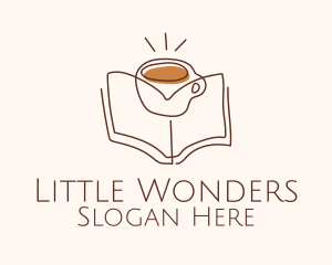 Coffee Library Book logo design