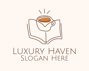 Coffee Library Book logo design