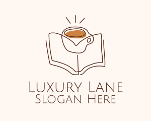 Coffee Library Book logo design