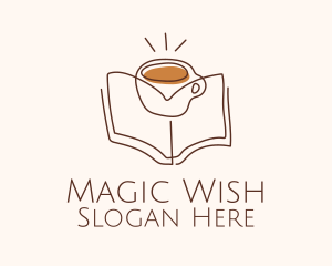 Coffee Library Book logo design