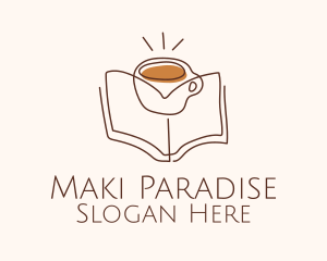 Coffee Library Book logo design