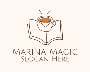 Coffee Library Book logo design