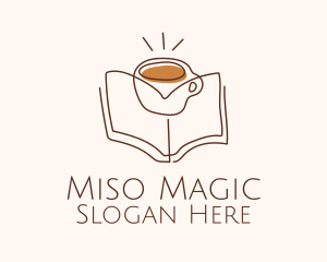 Coffee Library Book logo design