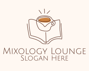 Coffee Library Book logo design