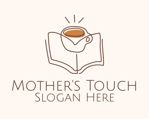 Coffee Library Book logo design