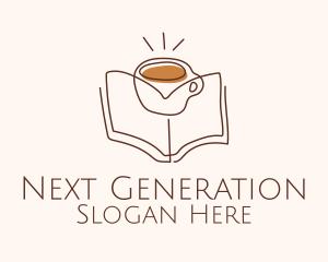 Coffee Library Book logo design