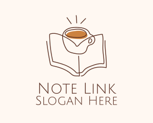 Coffee Library Book logo design